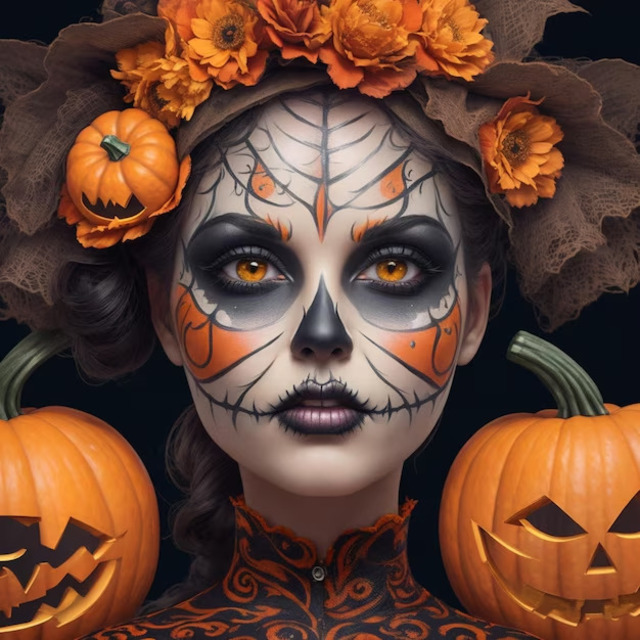 How to make pumpkin Halloween makeup look?