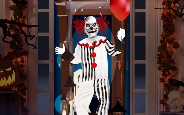 Creepy Clown Halloween Door