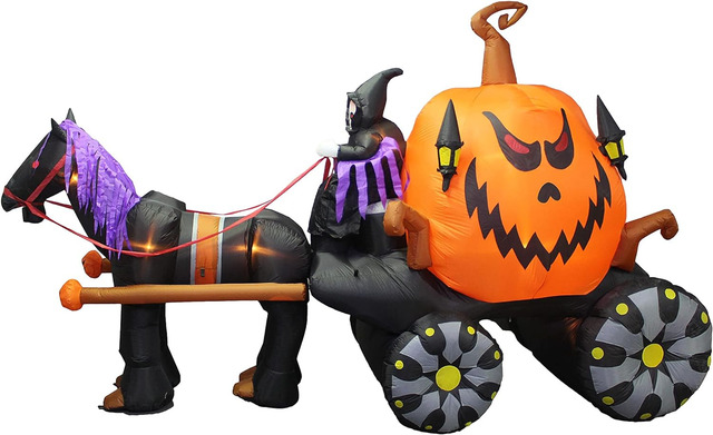 BZB Goods Grim Reaper Driving Pumpkin Carriage