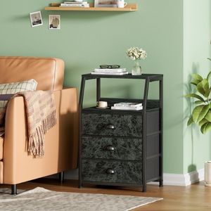 Furnulem Night Stand with 3 Drawers 